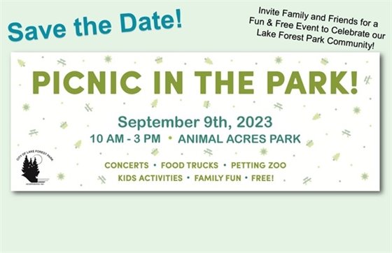 Picnic in the Park - September 9, 2023, 10:00 a.m. to 3:00 p.m.