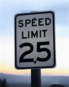 Speed limit sign 25 mph