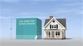 Visual of how one metric ton compares to the size of a two-story home