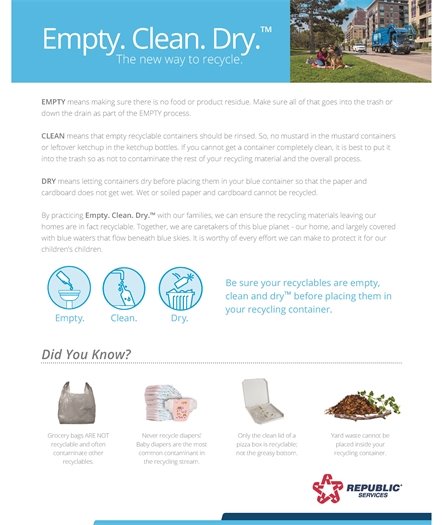 2025 Republic Services Recycling Tips