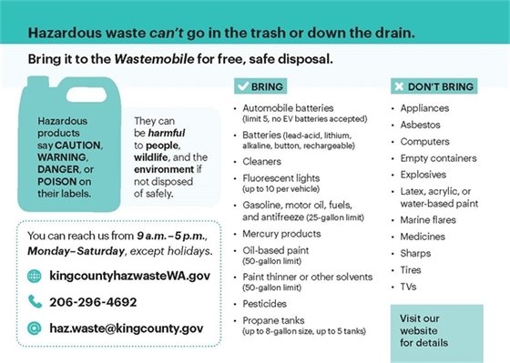 Flyer with list of what can and cannot be accepted at the event.