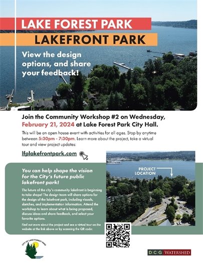 Lakefront property community workshop flyer