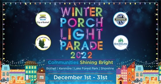 Poster for Winter Porch Light Parade 2022 - Communities Shining Bright