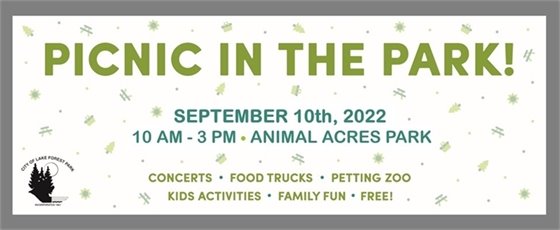Picnic in the Park - September 10, 10:00 a.m. to 3:00 p.m.