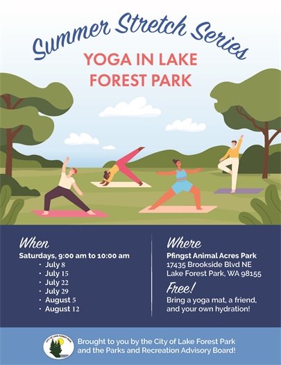 Yoga in the Park flyer with dates