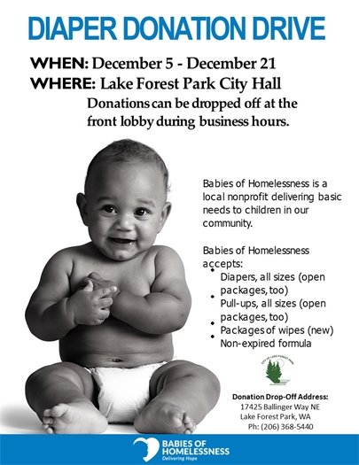 Diaper donation drive flyer