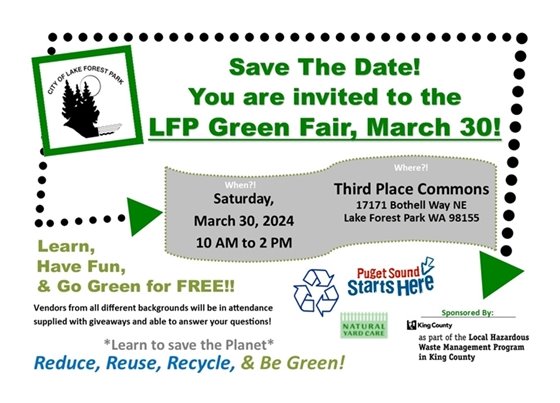 Green Fair event flyer for March 30, 2024